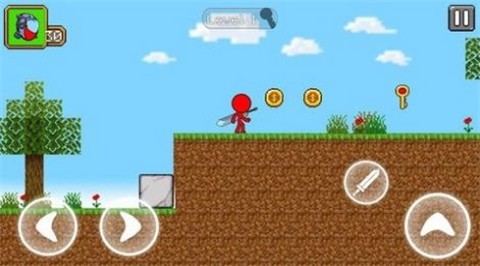 安卓红色火柴人动画跑酷战斗机app