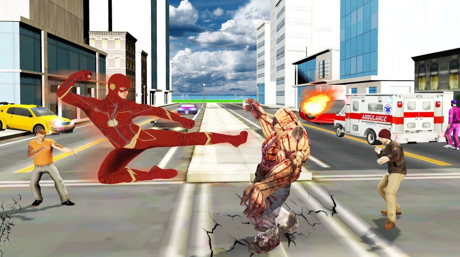 安卓飞行城市绳索英雄游戏中文最新版（super speed rescue survival: flying hero） v1.8app