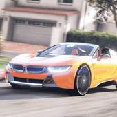 驾驶员宝马i8夜城